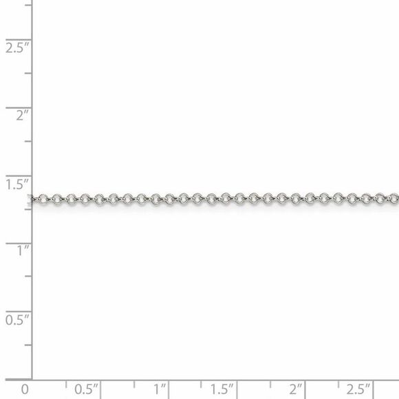 Sterling Silver 2mm Solid Rolo Chain Anklet, 10 Inch - Picture 4 of 5